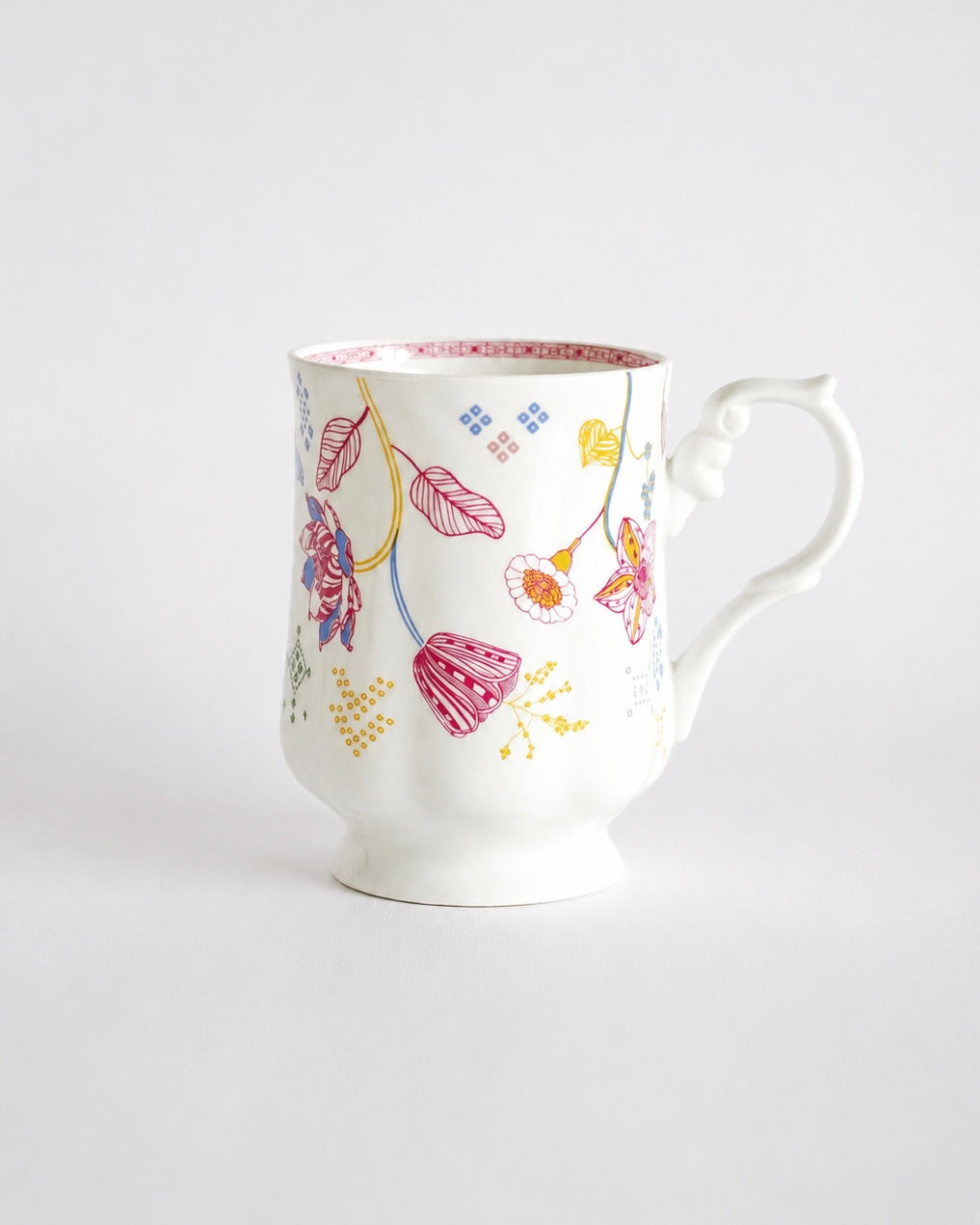 Magique by The Wishing Chair x Clay Craft, Sweet Pea Maharani Milk Mug, Set of 2, 300ml each