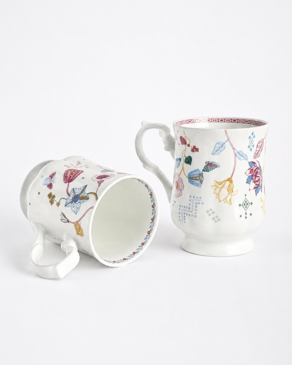 Magique by The Wishing Chair x Clay Craft, Sweet Pea Maharani Milk Mug, Set of 2, 300ml each