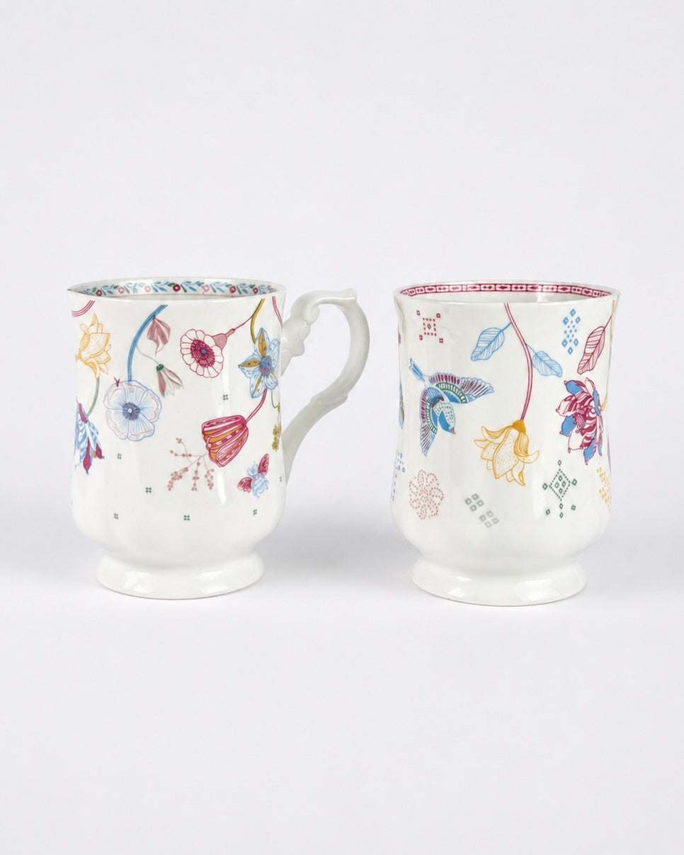 Magique by The Wishing Chair x Clay Craft, Sweet Pea Maharani Milk Mug, Set of 2, 300ml each