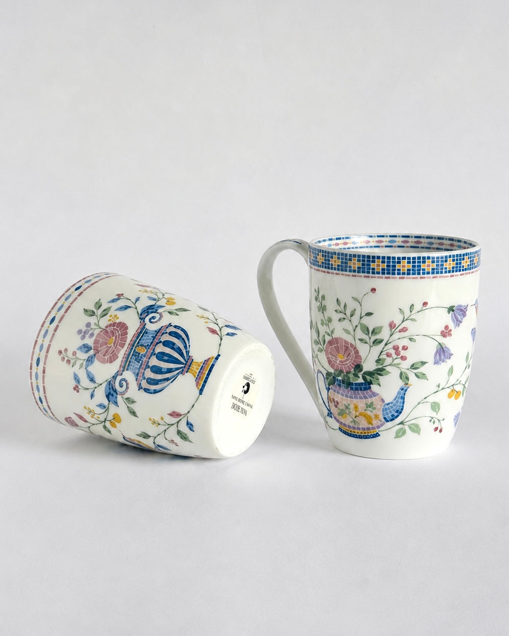 Magique by The Wishing Chair x Clay Craft, Mosaic Garden Oxford Milk Mug, Set of 2, 300ml each
