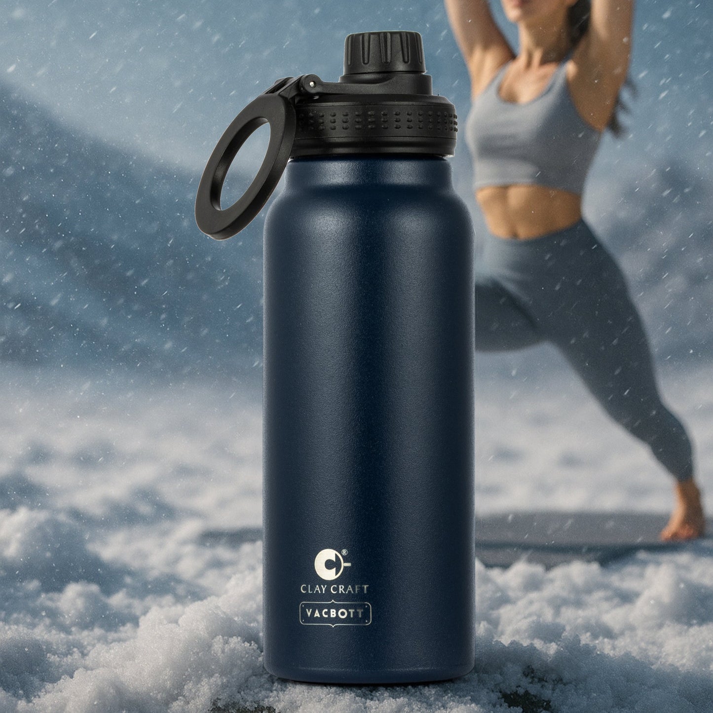 Vacbott 3-in-1 Vacuum Bottle, Maghydro Double Walled 700ml All in One Water Bottle • Phone Stand • Tripod