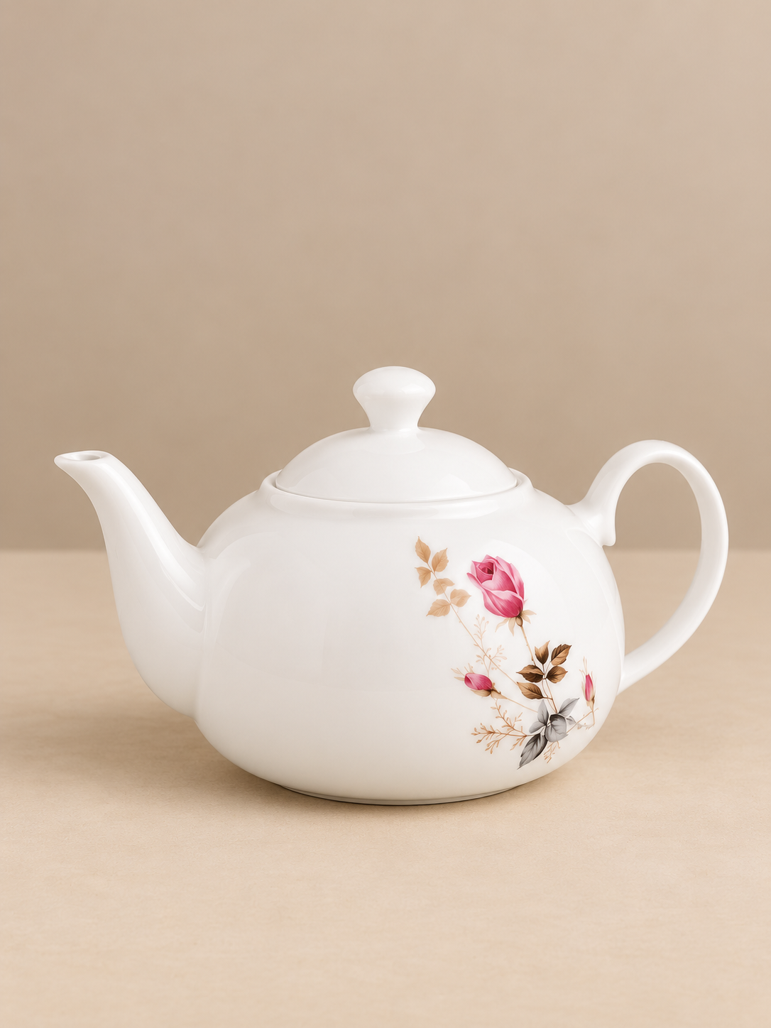 Clay Craft Basics Ceramic Chinese Tea Pot, Floral, Large