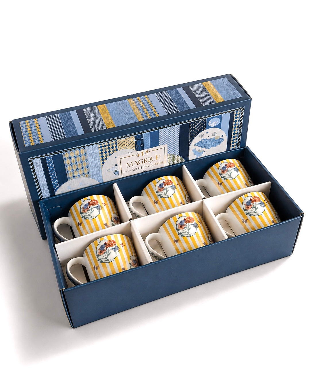 Magique x Clay Craft – Bloom Society Alton Coffee Mug Set of 6, 180 ml-(BS462)