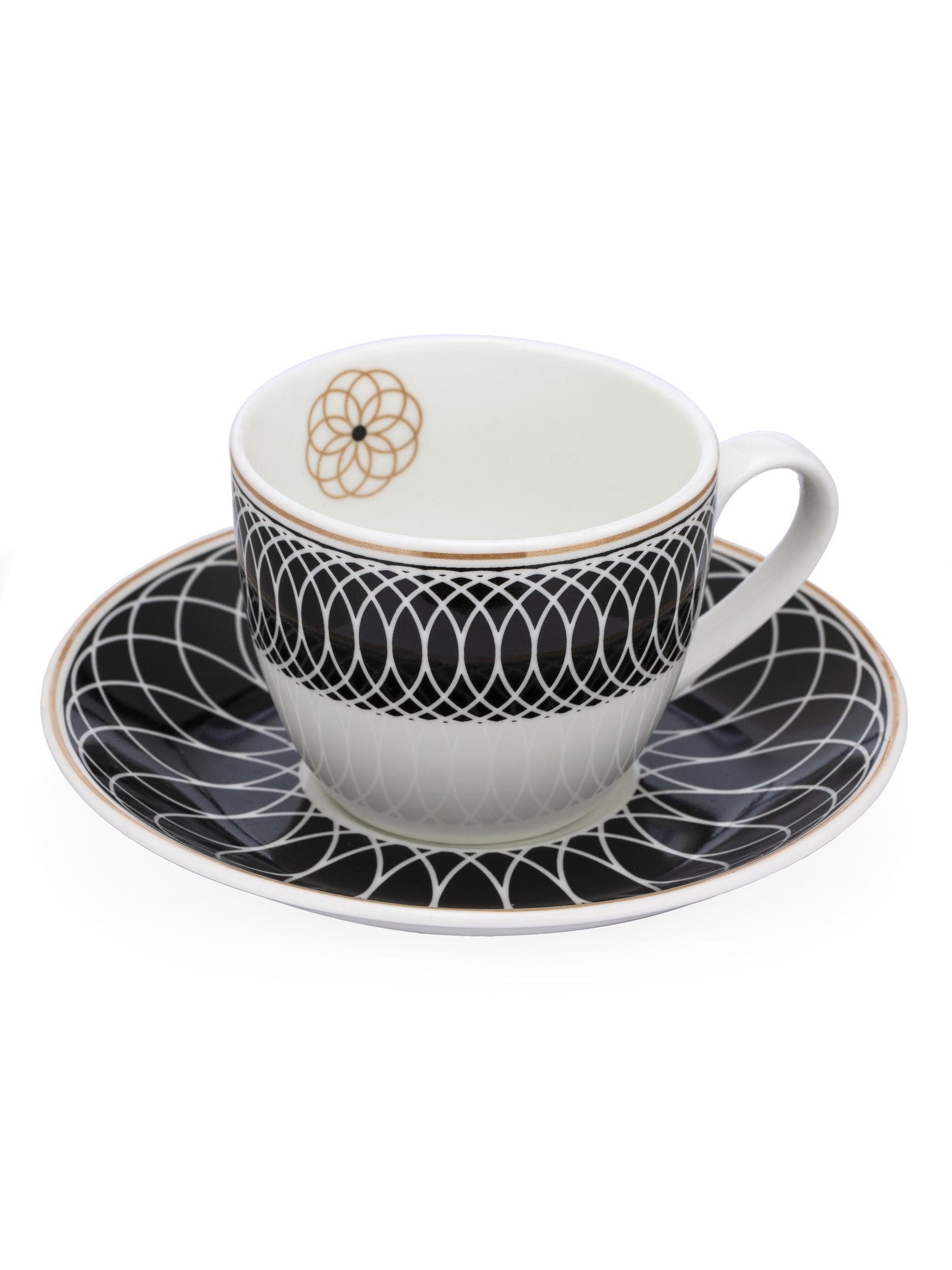Cream Super Cup & Saucer, 210ml, Set of 12 (6 Cups + 6 Saucers) (S302)