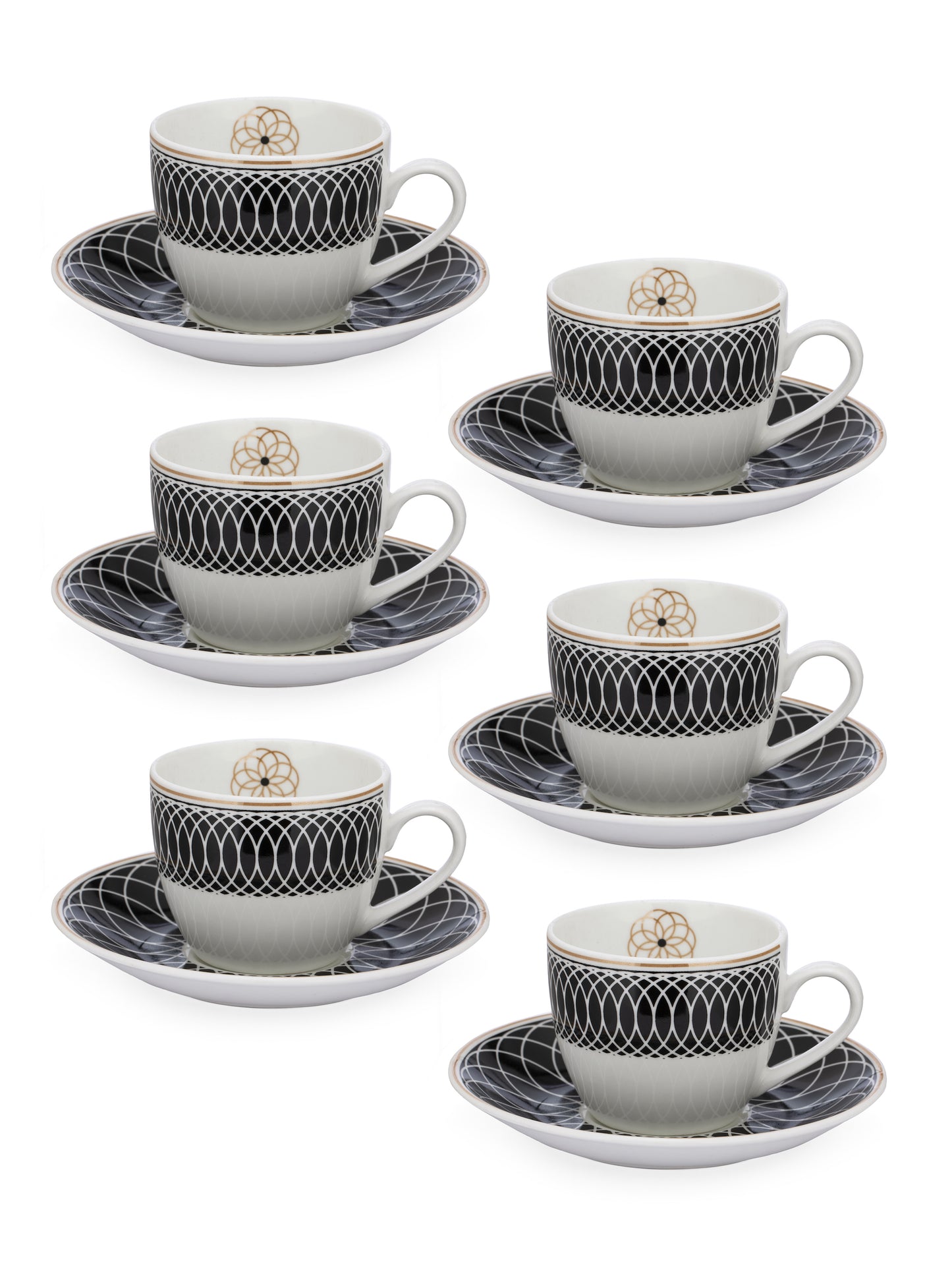 Cream Super Cup & Saucer, 170ml, Set of 12 (6 Cups + 6 Saucers) (S302)