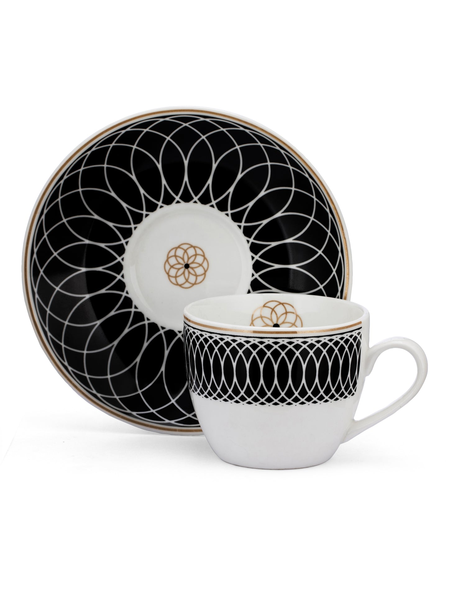 Cream Super Cup & Saucer, 170ml, Set of 12 (6 Cups + 6 Saucers) (S302)