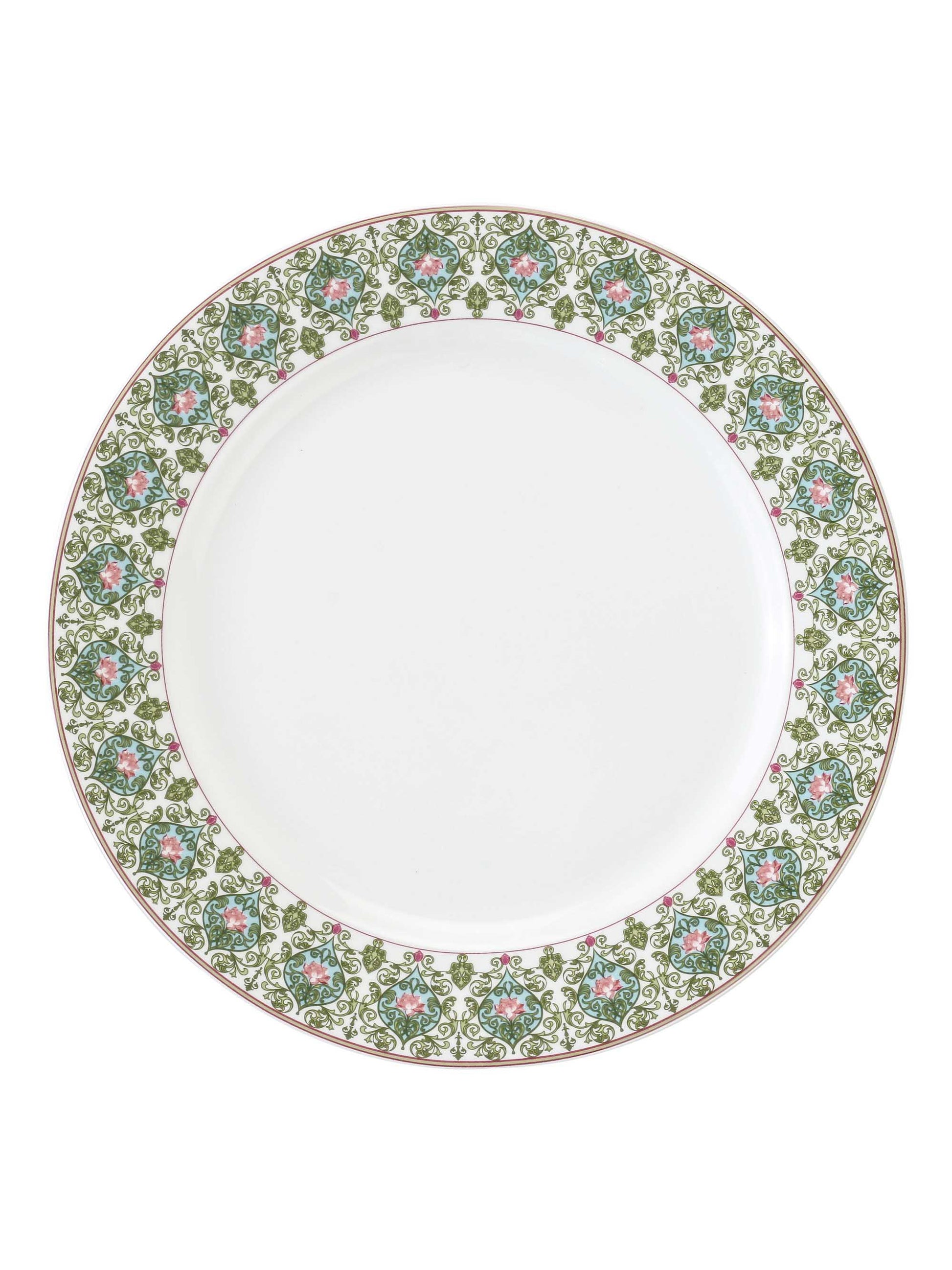India Circus Floral Illusion Dinner Plate 10.5" 1 Pieces - Clay Craft India