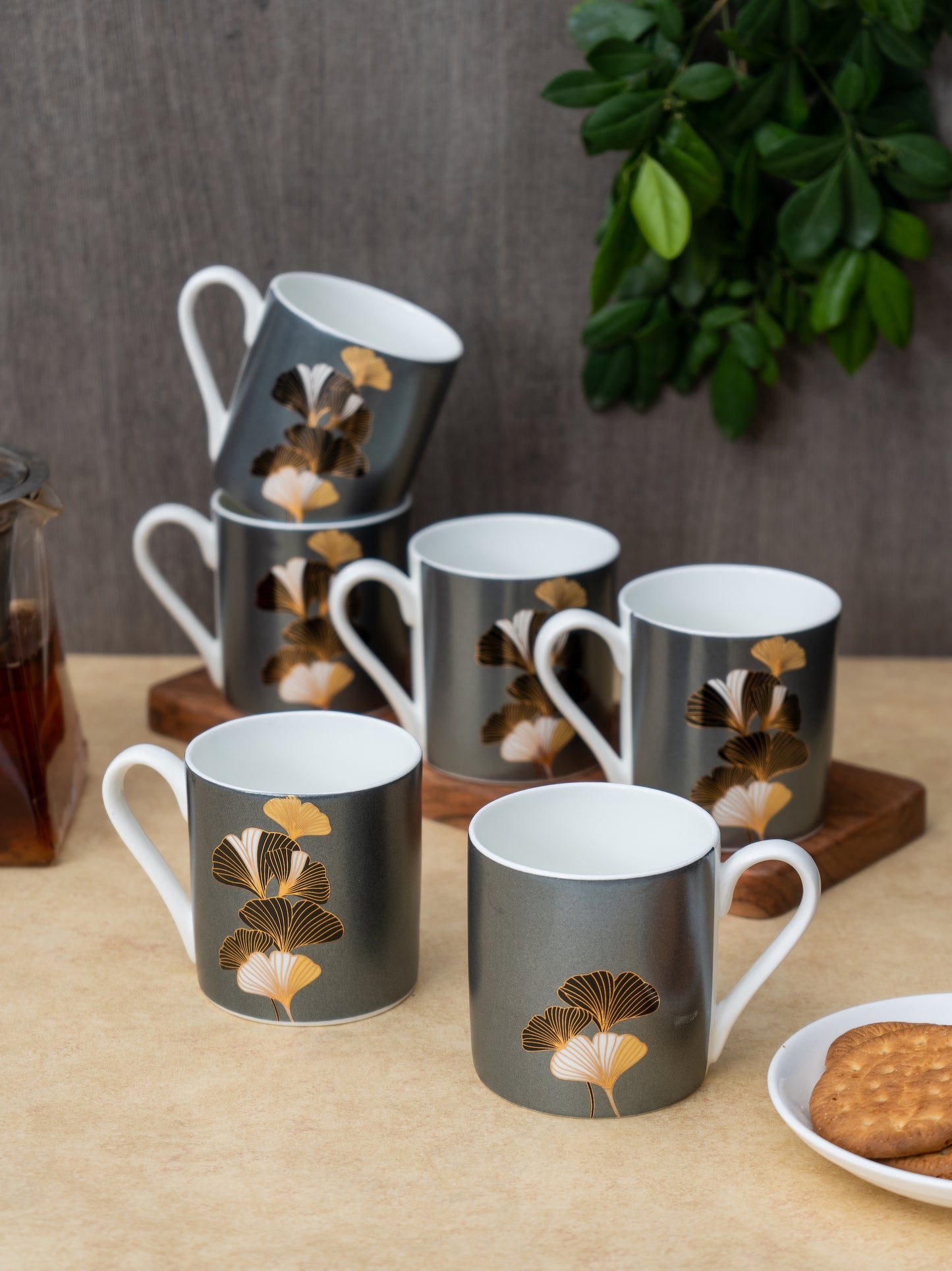 JCPL Melon Glitz Coffee & Tea Mugs, 220ml, Set of 6 (MT701)
