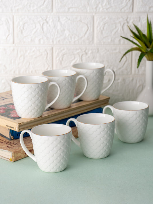 Impression Ripple Coffee & Tea Mugs, 170ml, Set of 6 (1101)