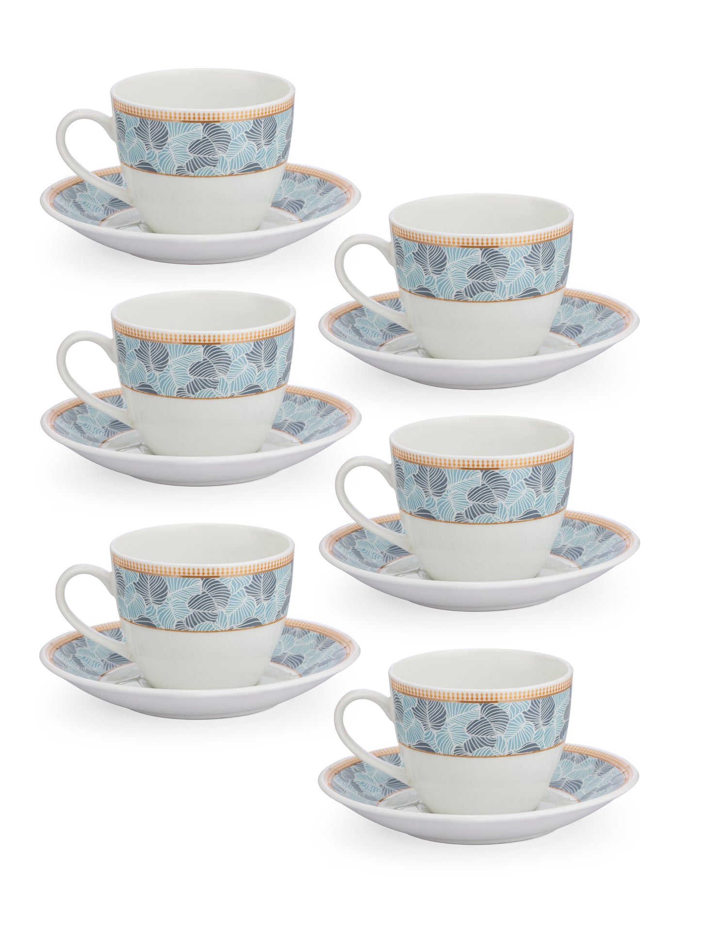 Cream Super Cup & Saucer, 170ml, Set of 12 (6 Cups + 6 Saucers) (S366)