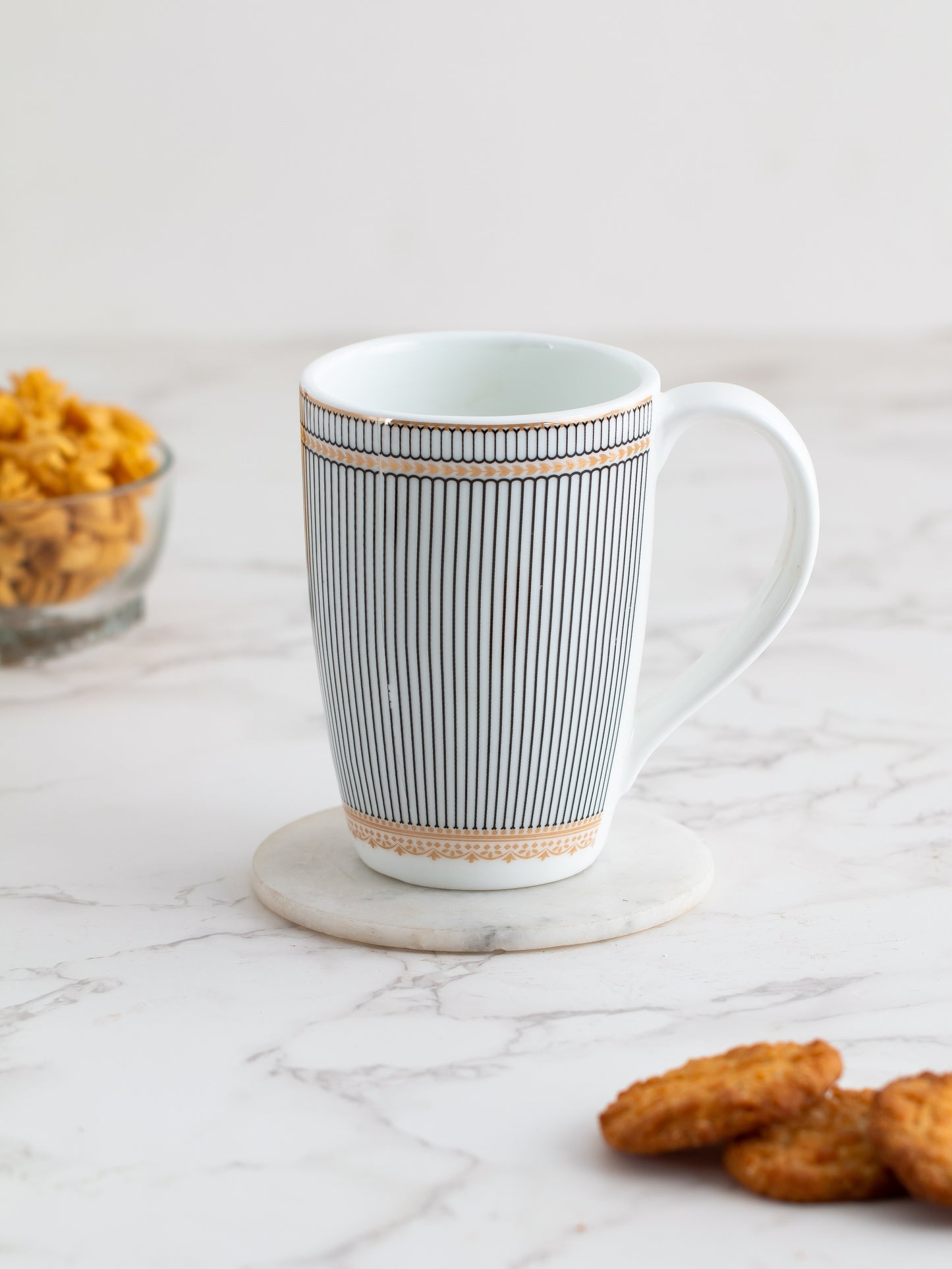 JCPL Orion Striped Coffee & Milk Mug 260ml, 1 Piece, OR2