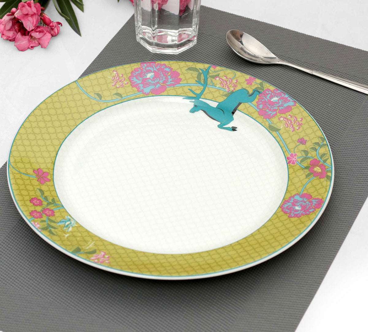 India Circus Nature Essence Paradise Dinner Plate 10.5" 1 Piece - Clay Craft India