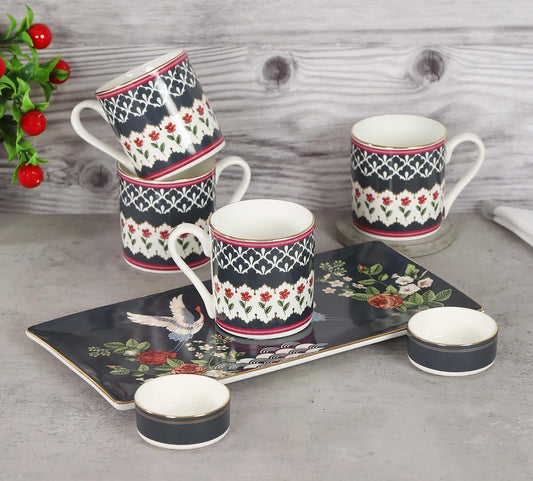 India Circus Gruidae's Trance Snack Platter & Coffee Mug Set