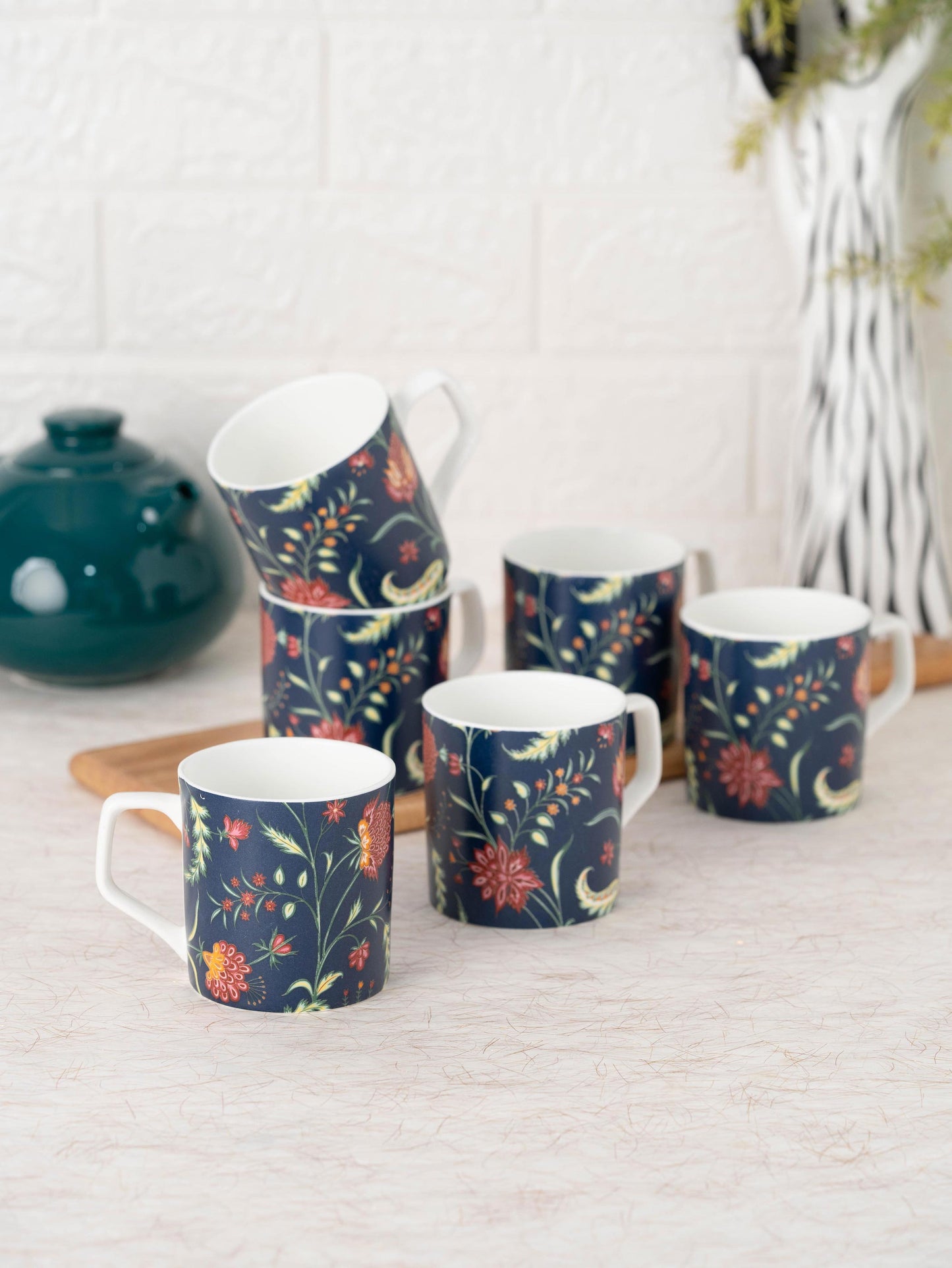 JCPL Gardenia Director Coffee Mug/ Tea Cup, 200ml, Set of 6, GS304