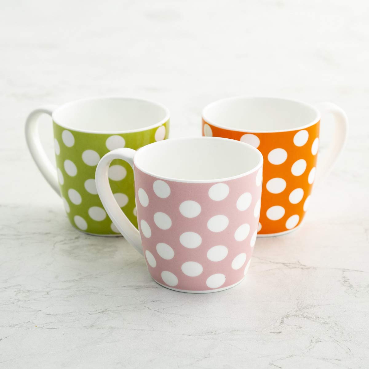 Alton Polka Coffee Mugs & Tea Cups Set, 200ml, Set of 6 (Mix)