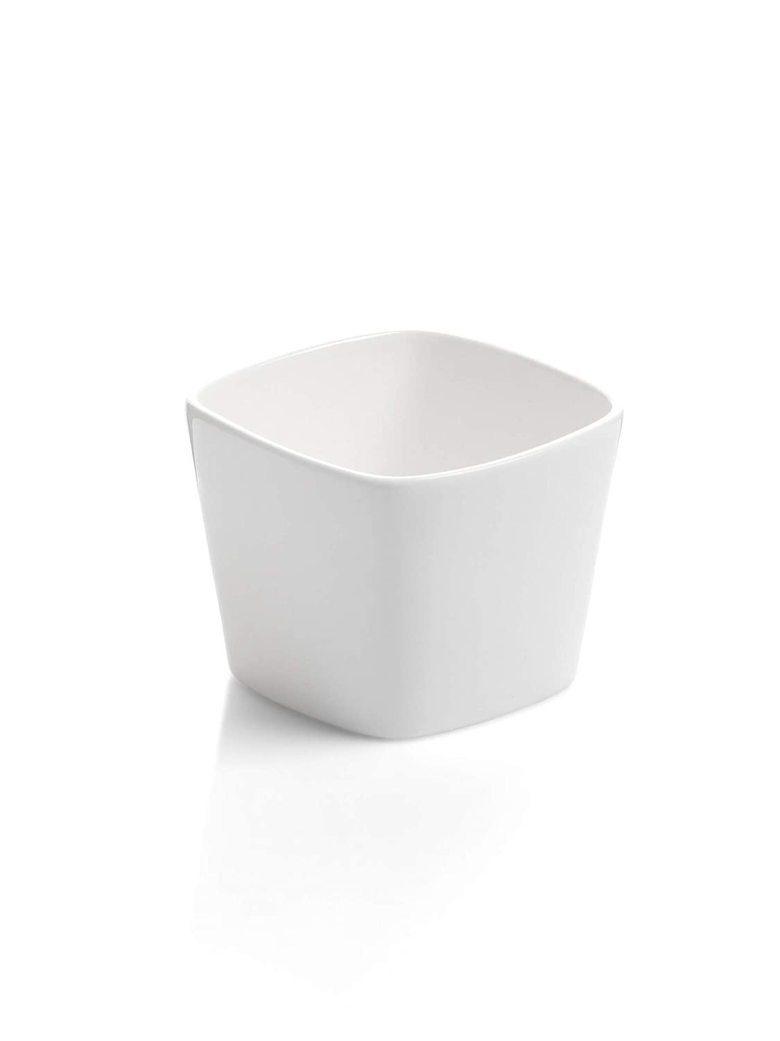 Clay Craft Basic Bowl Square 4 Piece Small Plain White