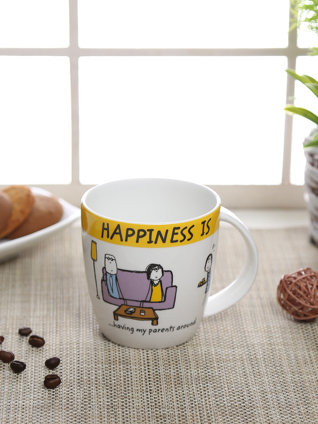 Happiness Parents Around Coffee/ Milk Mug 270ml 1Piece - Clay Craft India