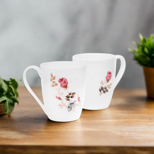Oxford Floral Coffee & Milk Mug, 310ml, Set of 2, 082