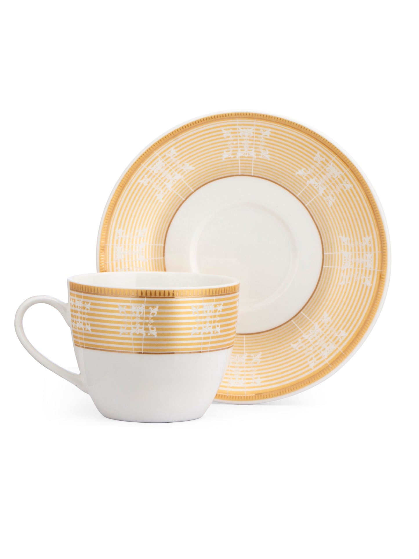 Cream Super Cup & Saucer, 170ml, Set of 12 (6 Cups + 6 Saucers) (S304)