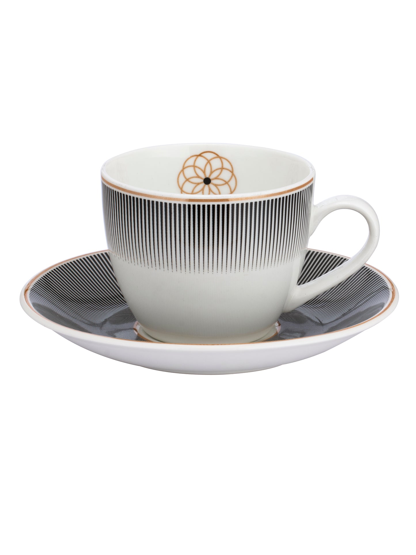 Cream Super Cup & Saucer, 210ml, Set of 12 (6 Cups + 6 Saucers) (S303)