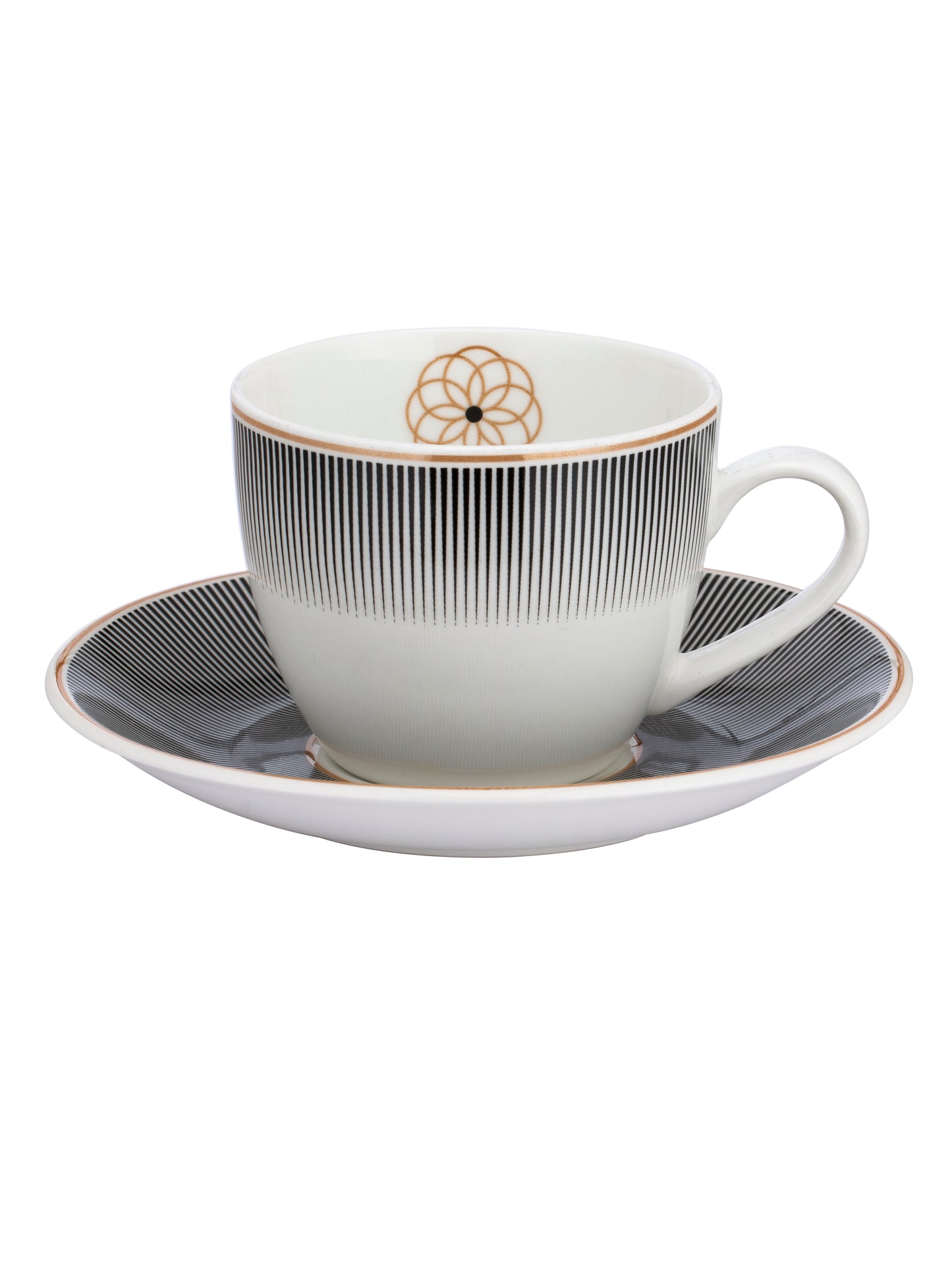 Cream Super Cup & Saucer, 170ml, Set of 12 (6 Cups + 6 Saucers) (S303)