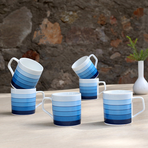 Director Hilton Coffee & Tea Mugs, 170ml, Set of 6 (392) - Clay Craft India