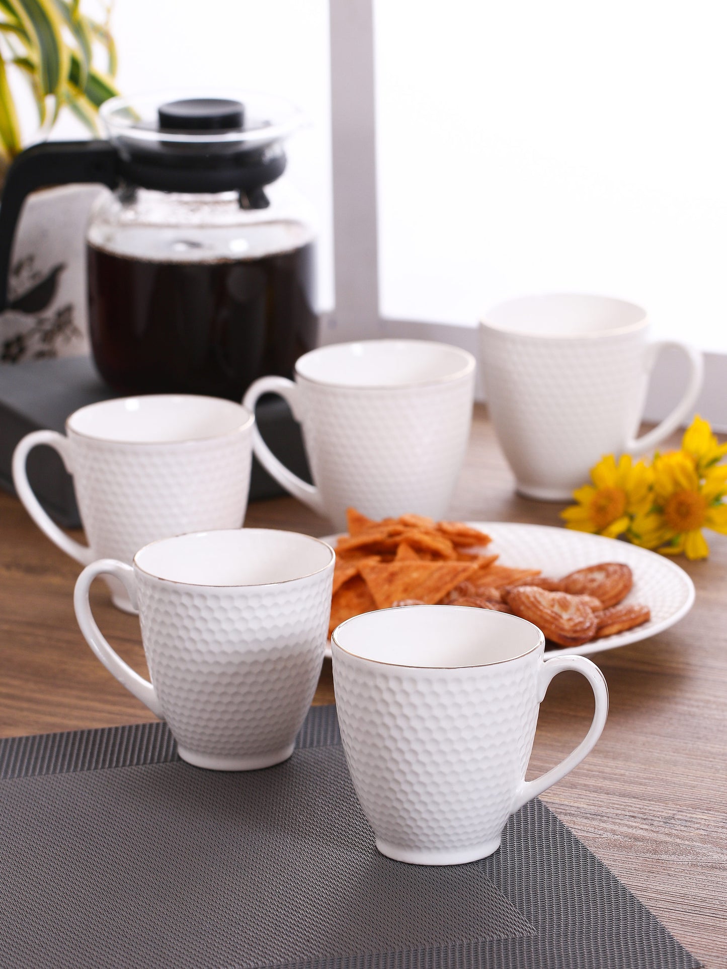 Omega Impression Coffee & Tea Mugs, 220ml, Set of 6, (1101)