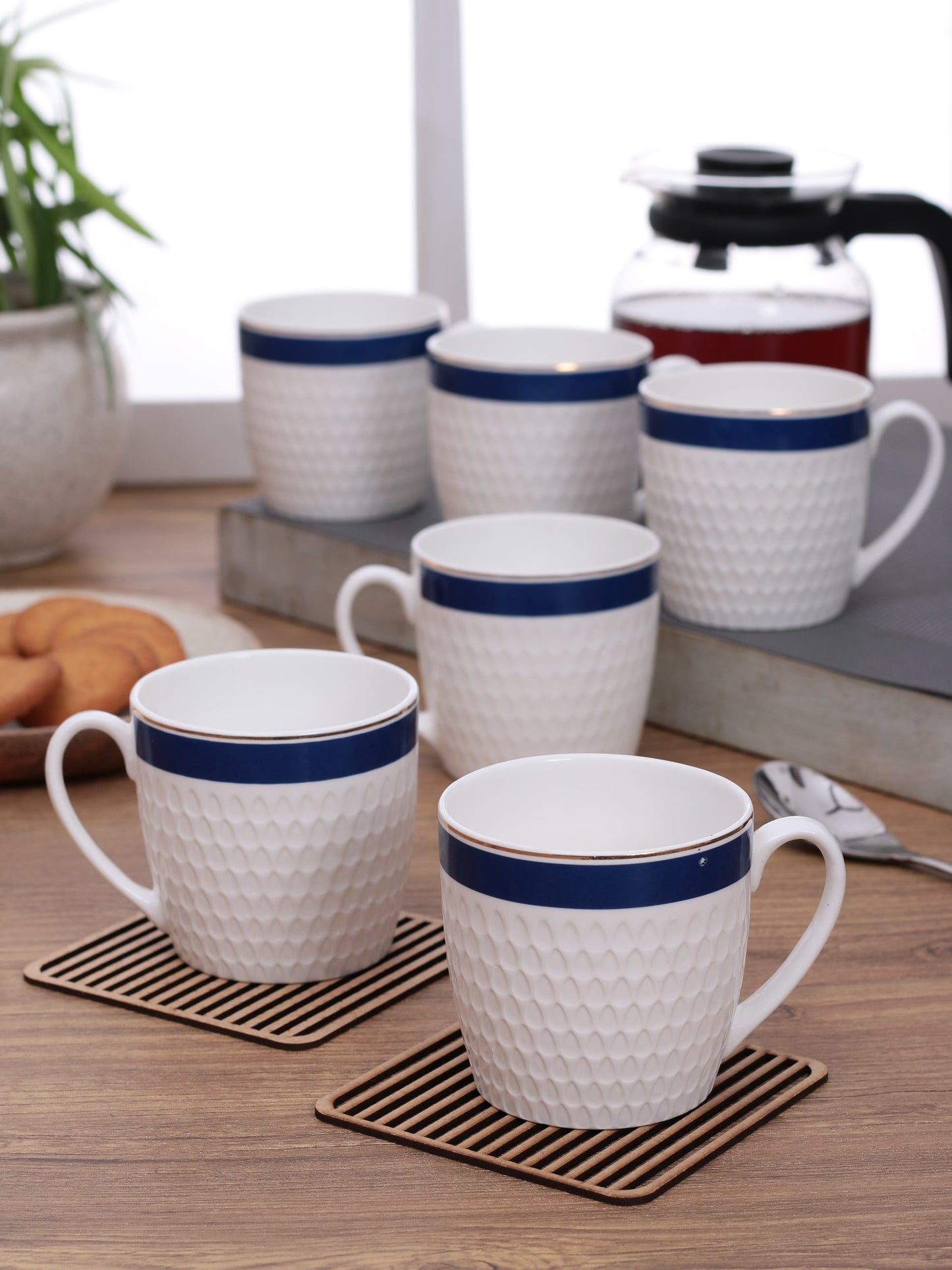 Olive Impression Coffee & Tea Mugs, 200ml, Set of 6 (1121)