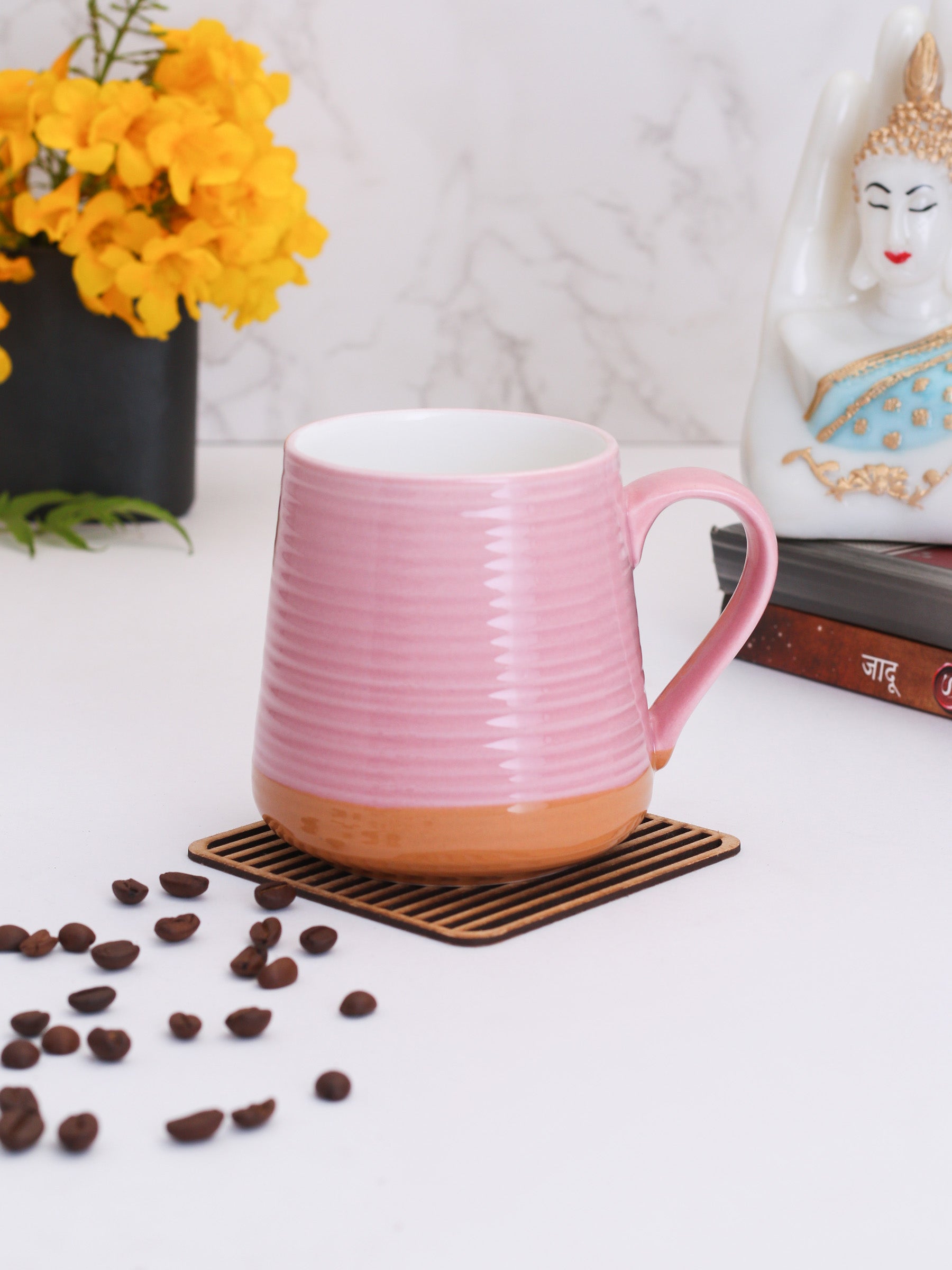 Ava Creme Coffee & Milk Mug, 410ml, 1 Piece (AV1) - Clay Craft India