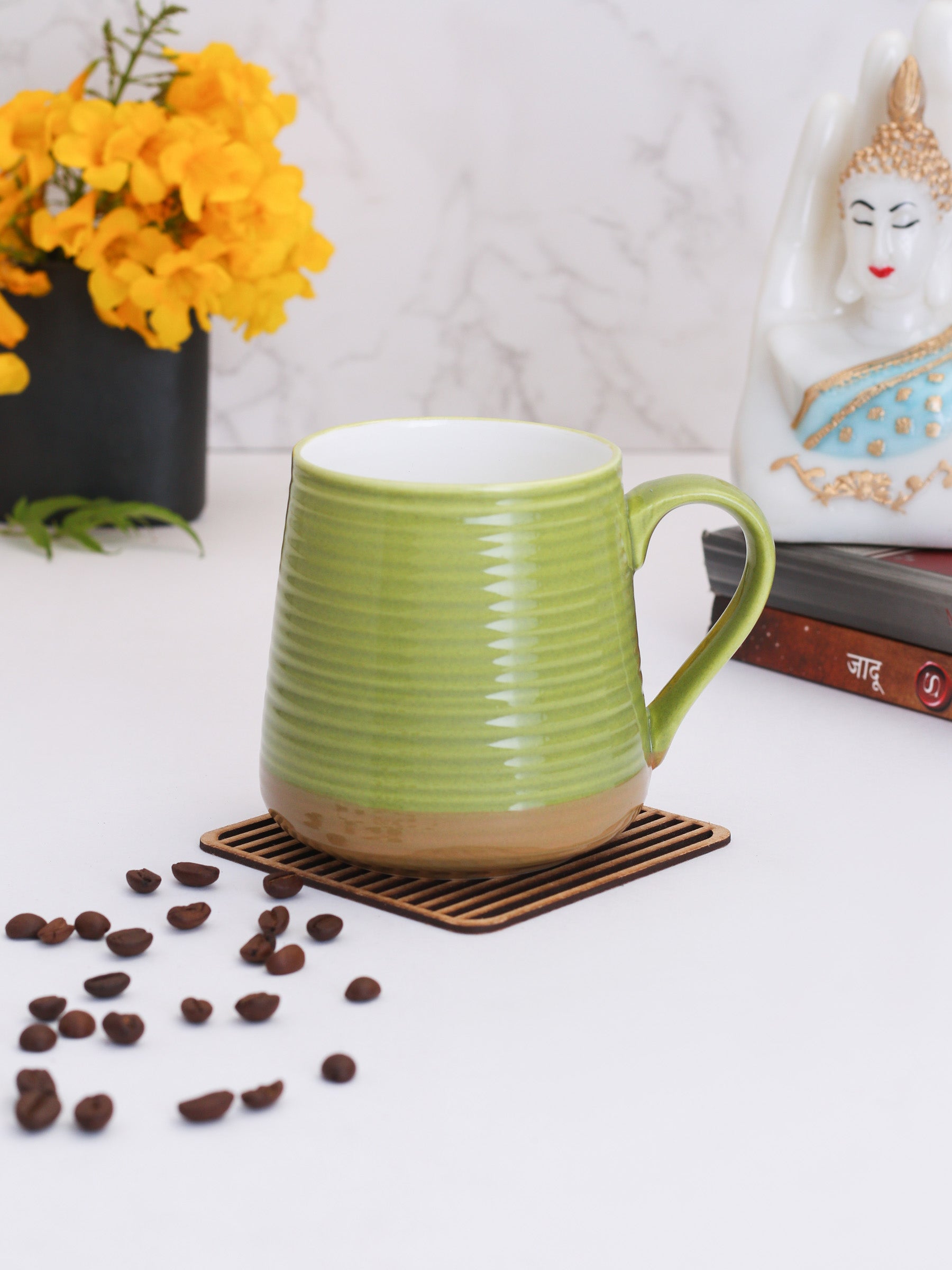 Ava Creme Coffee & Milk Mug, 410ml, 1 Piece (AV2) - Clay Craft India