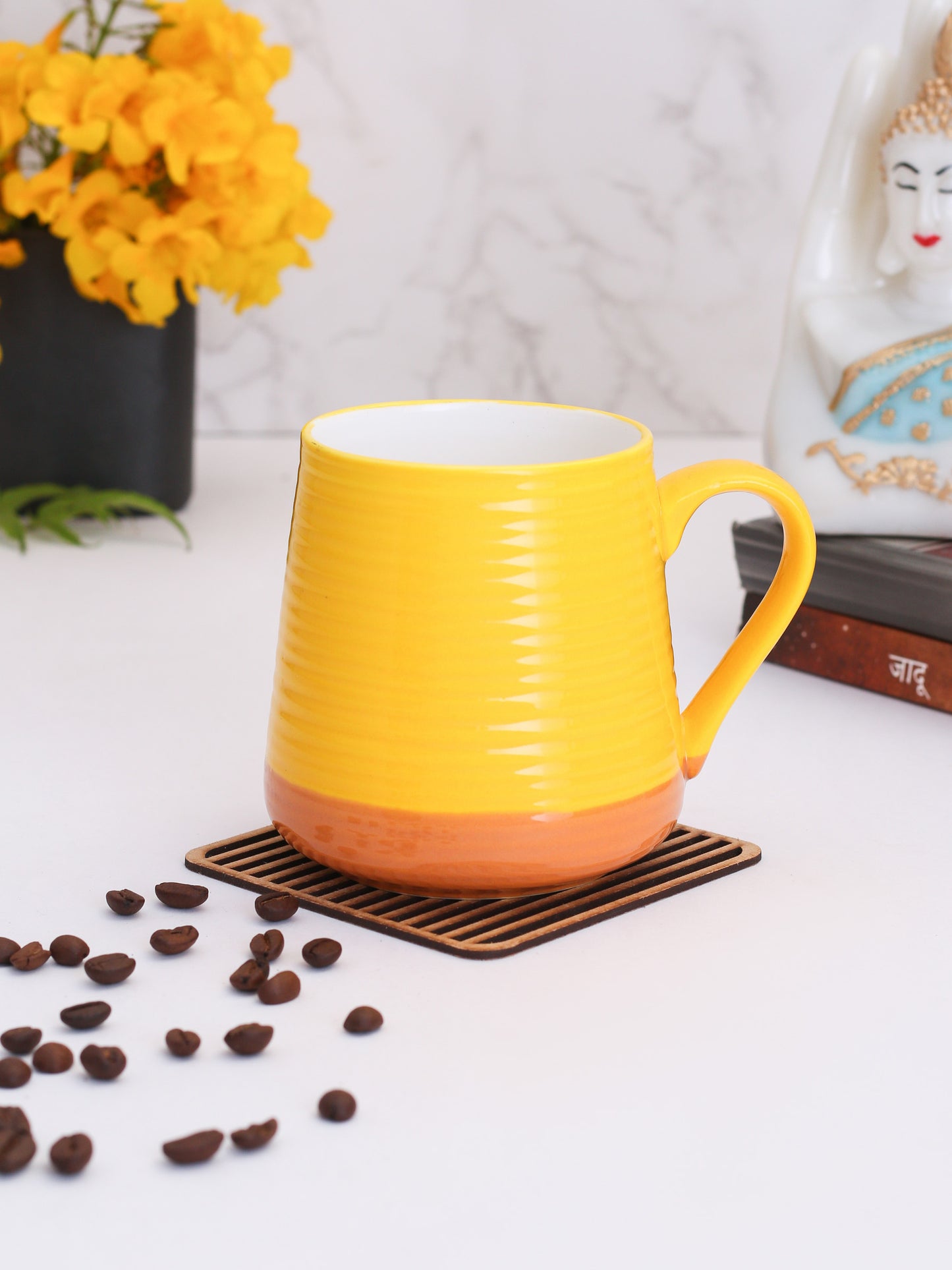 Ava Creme Coffee & Milk Mug, 410ml, 1 Piece (AV3) - Clay Craft India