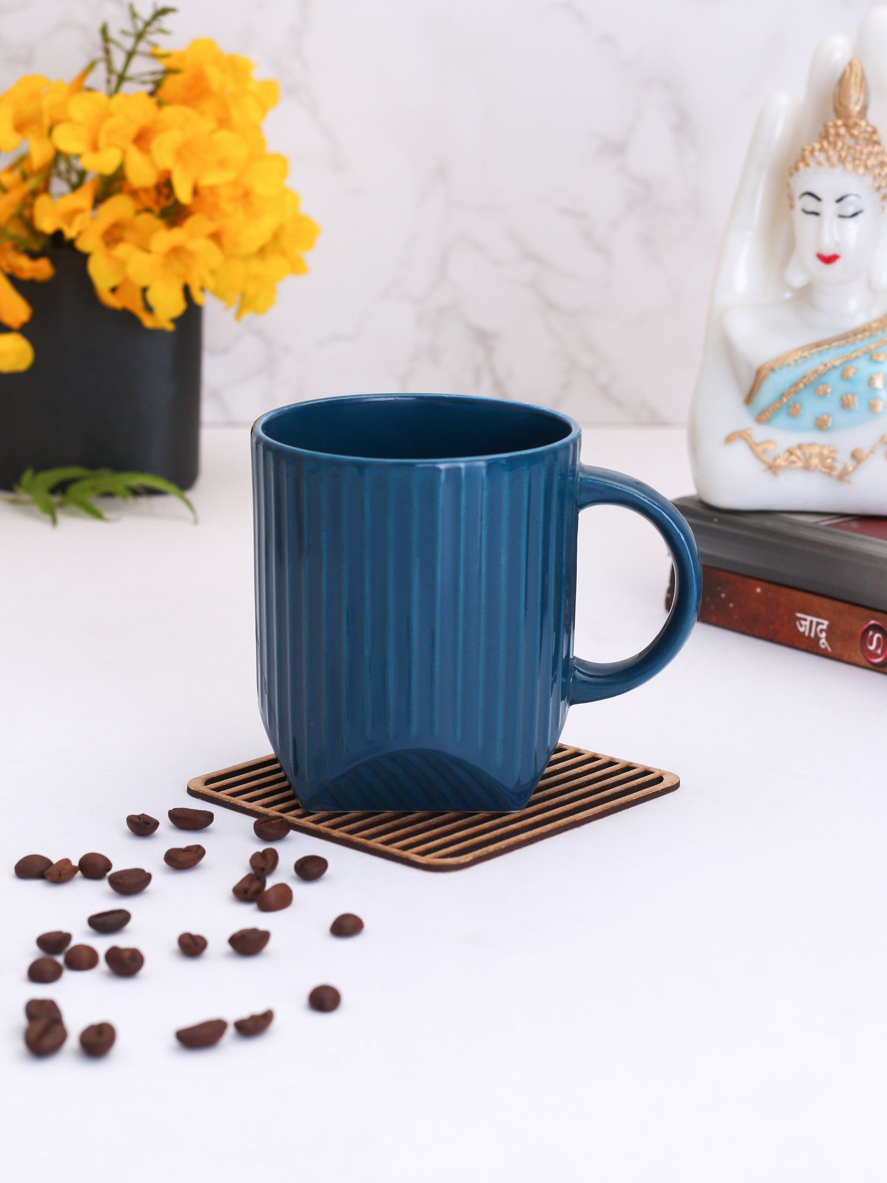 Charlie Creme Coffee & Milk Mug, 360ml, 1 Piece (CH1) - Clay Craft India