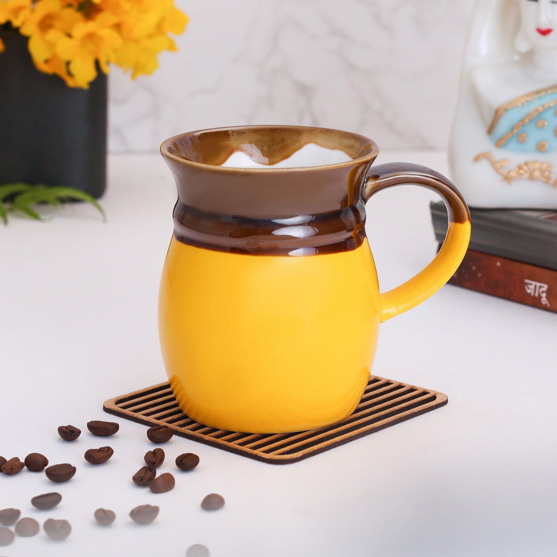 Coco Creme Coffee & Milk Mug, 330ml, 1 Piece (CO3) - Clay Craft India