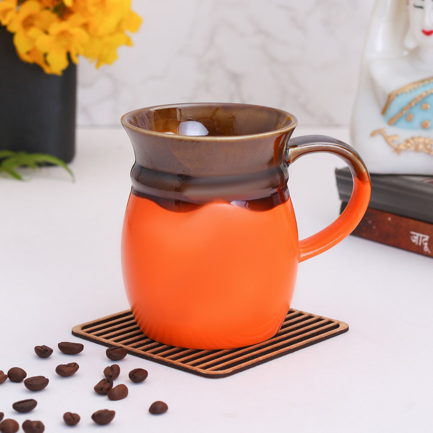 Coco Creme Coffee & Milk Mug, 330ml, 1 Piece (CO4) - Clay Craft India