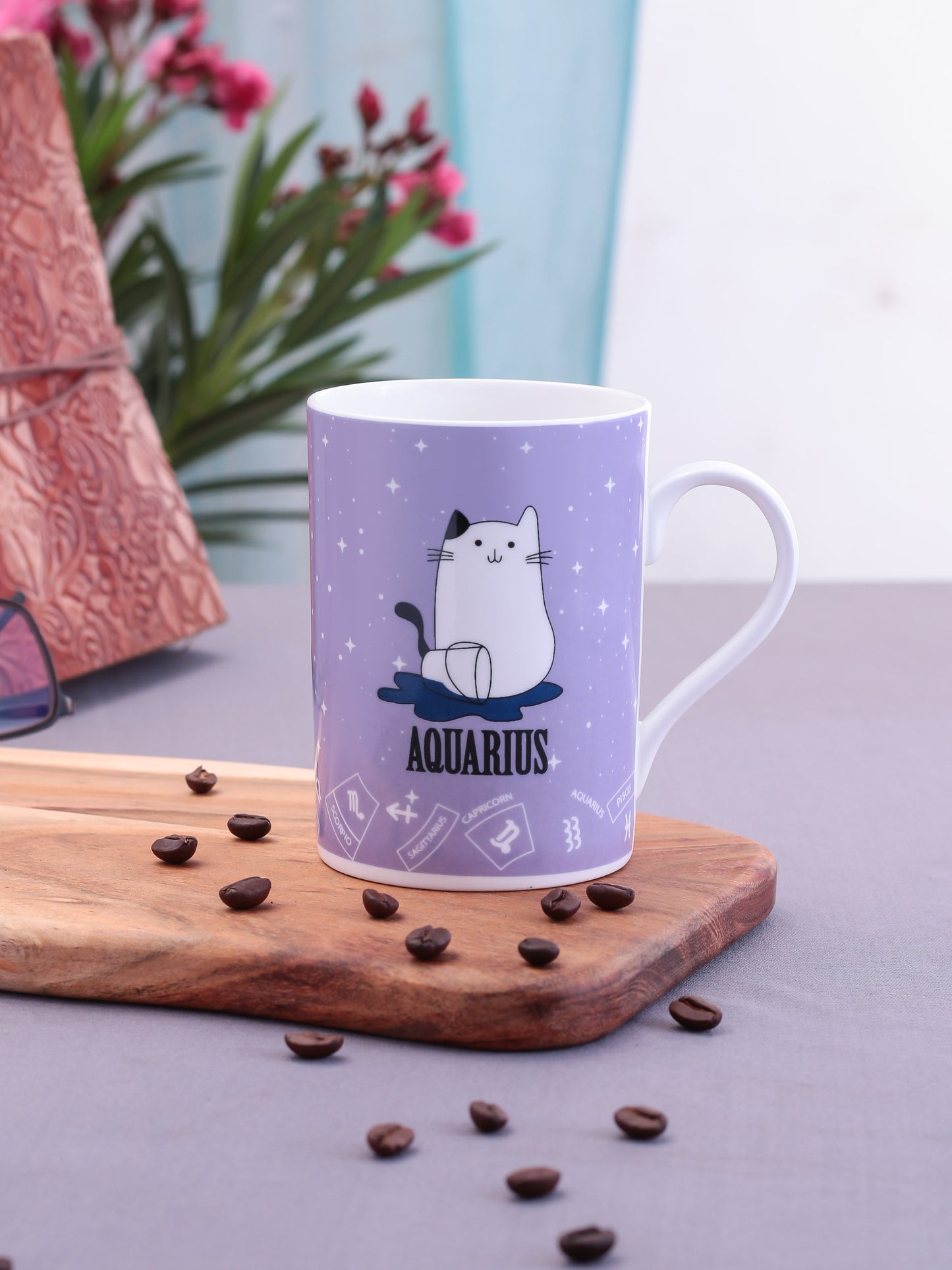 Pride Zodiac Aquarius Coffee & Milk Mug, 310ml, 1 Piece - Clay Craft India