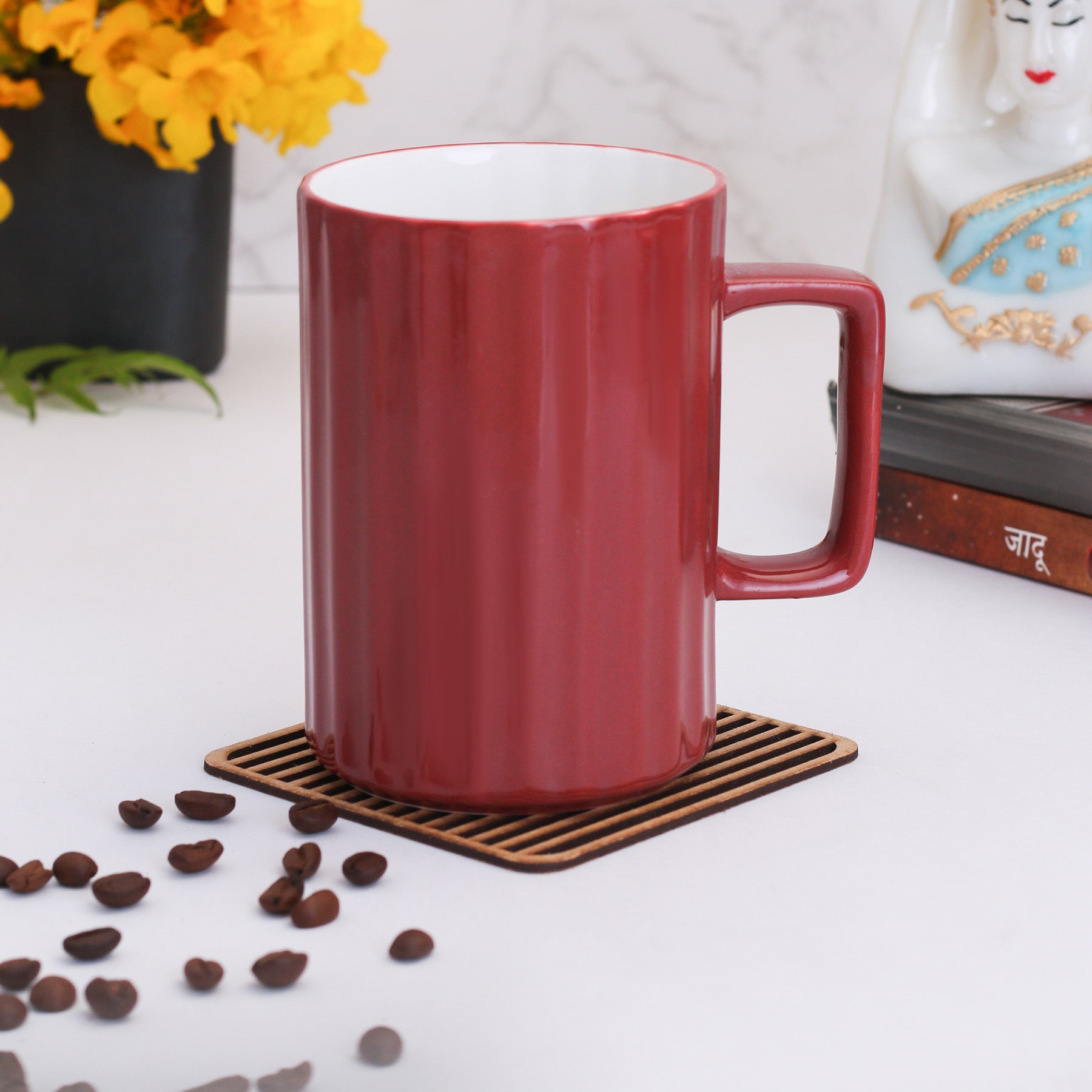 Ritz Creme Coffee & Milk Mug, 300ml, 1 Piece (R|2) - Clay Craft India