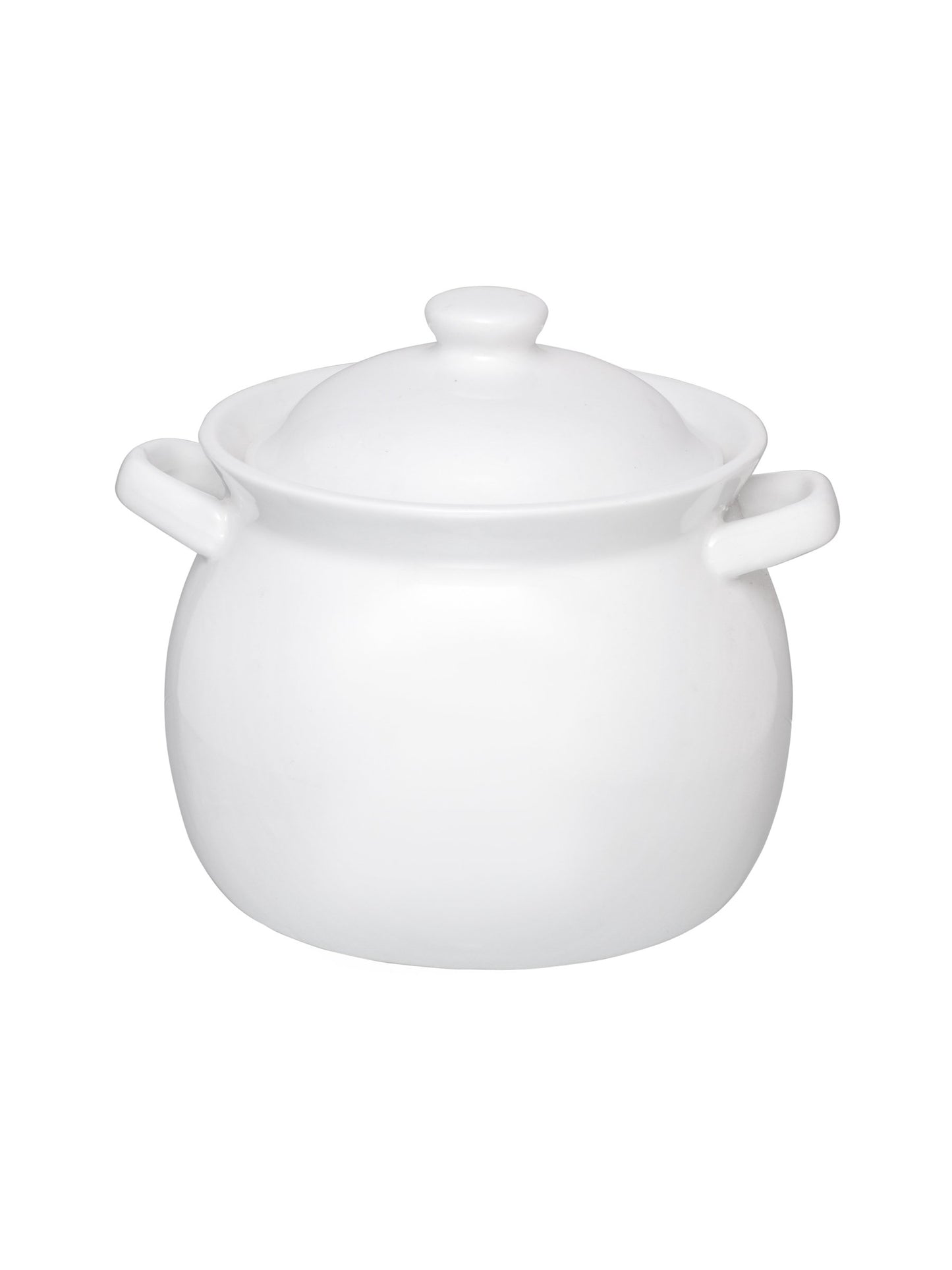 Clay Craft Basic Bowl Pot Belly 2 Piece Small & Big Plain White - Clay Craft India