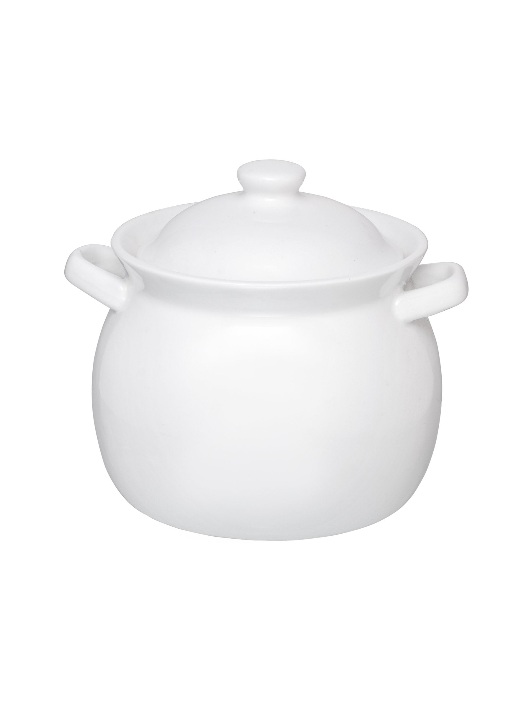 Clay Craft Basic Bowl Pot Belly 2 Piece Small & Big Plain White - Clay Craft India