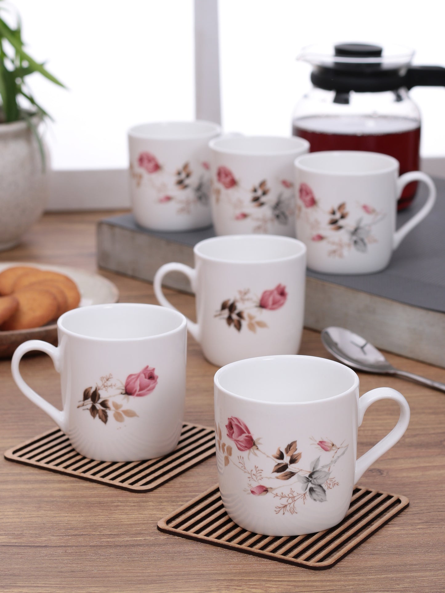 Buy Asian Microwave Coffee & Tea Mugs, 200ml, Set of 6 Online