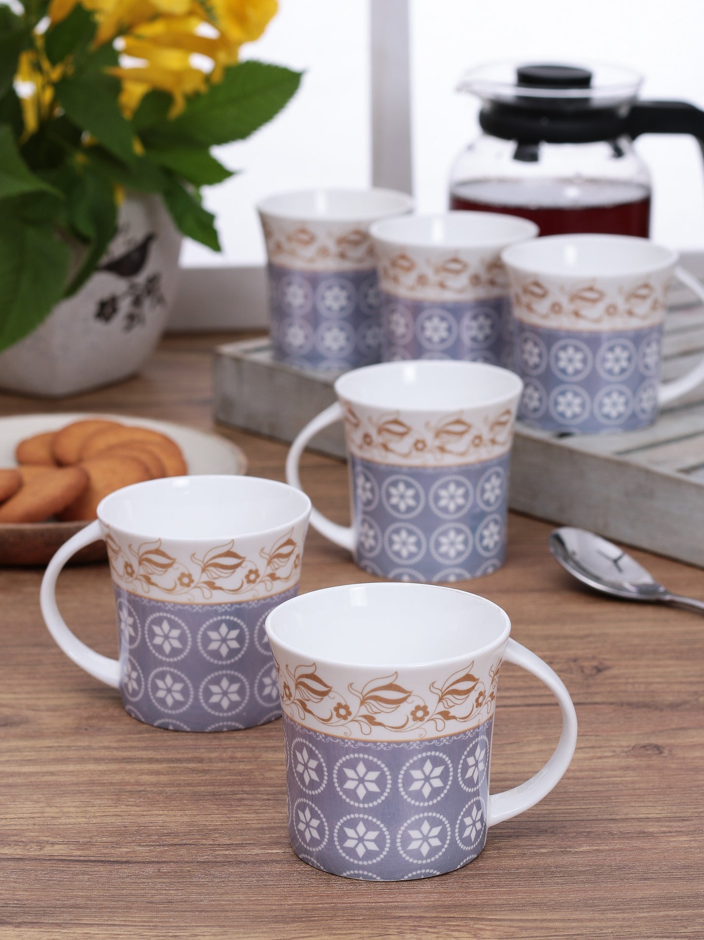 Jackson Hilton Coffee & Tea Mugs, 160ml, Set of 6 (H319)