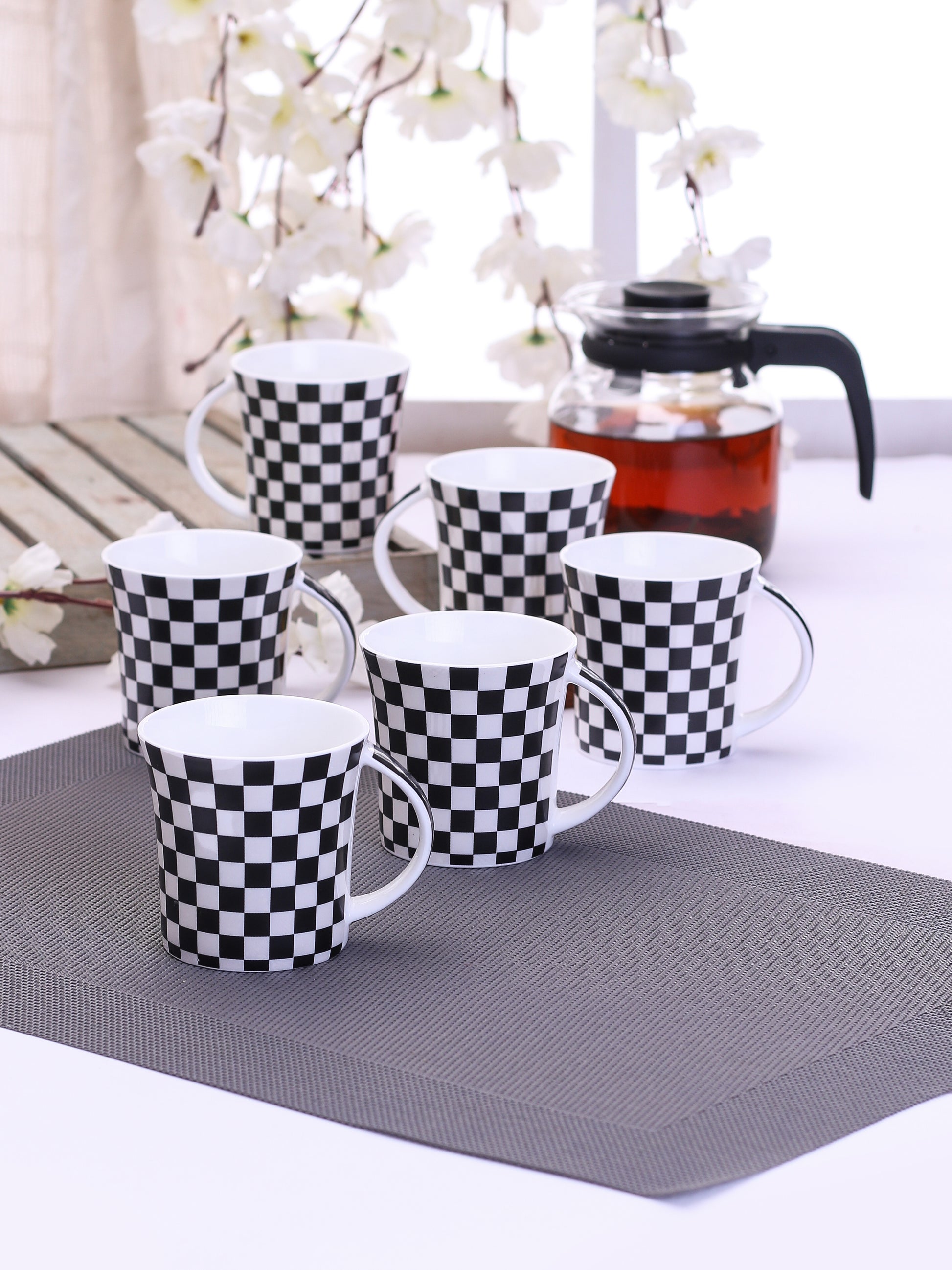 Jackson Hilton Coffee & Tea Mugs, 200ml, Set of 6 (H324) - Clay Craft India