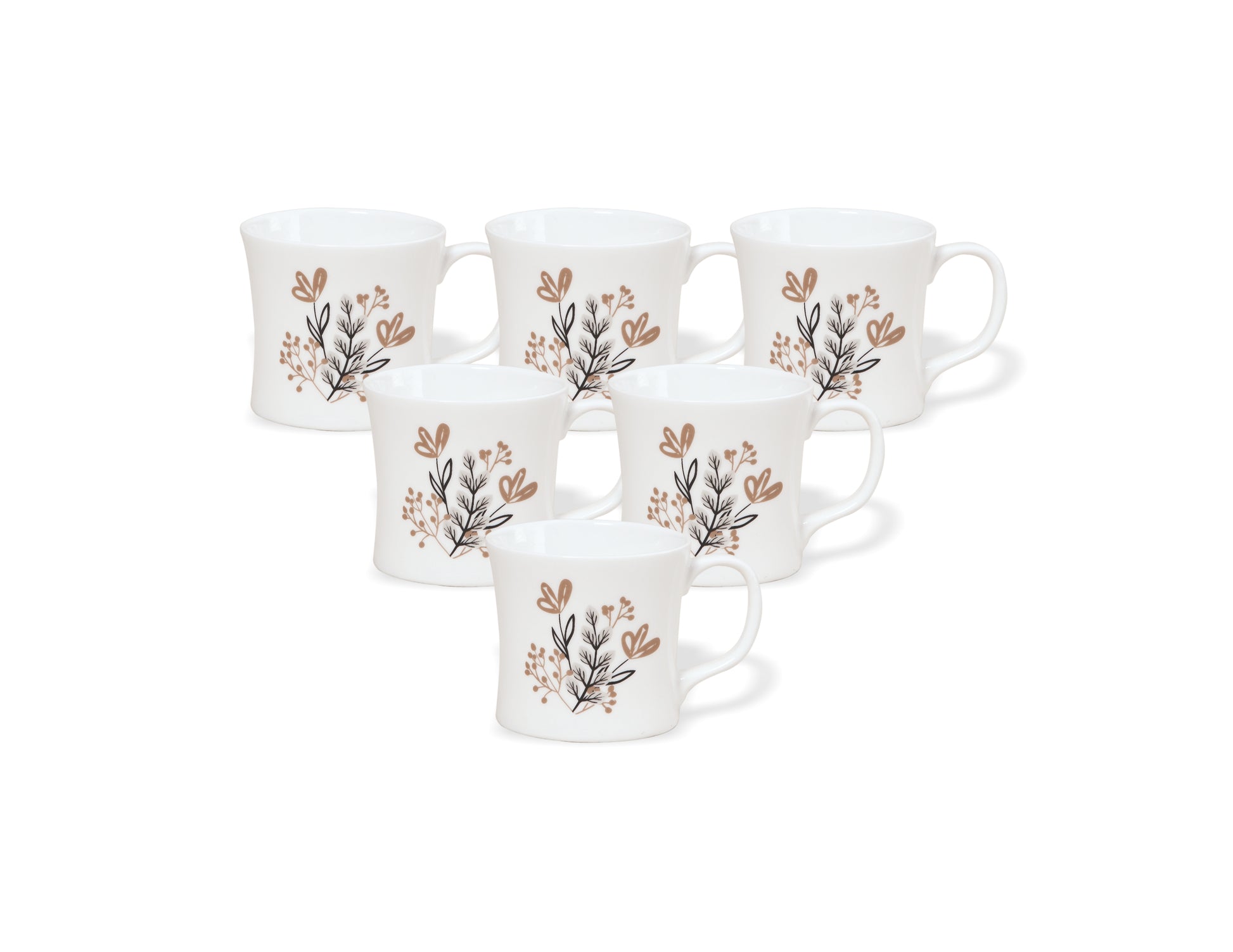 Liza Microwave Coffee & Tea Mugs, 140ml, Set of 6 (MW21) - Clay Craft India