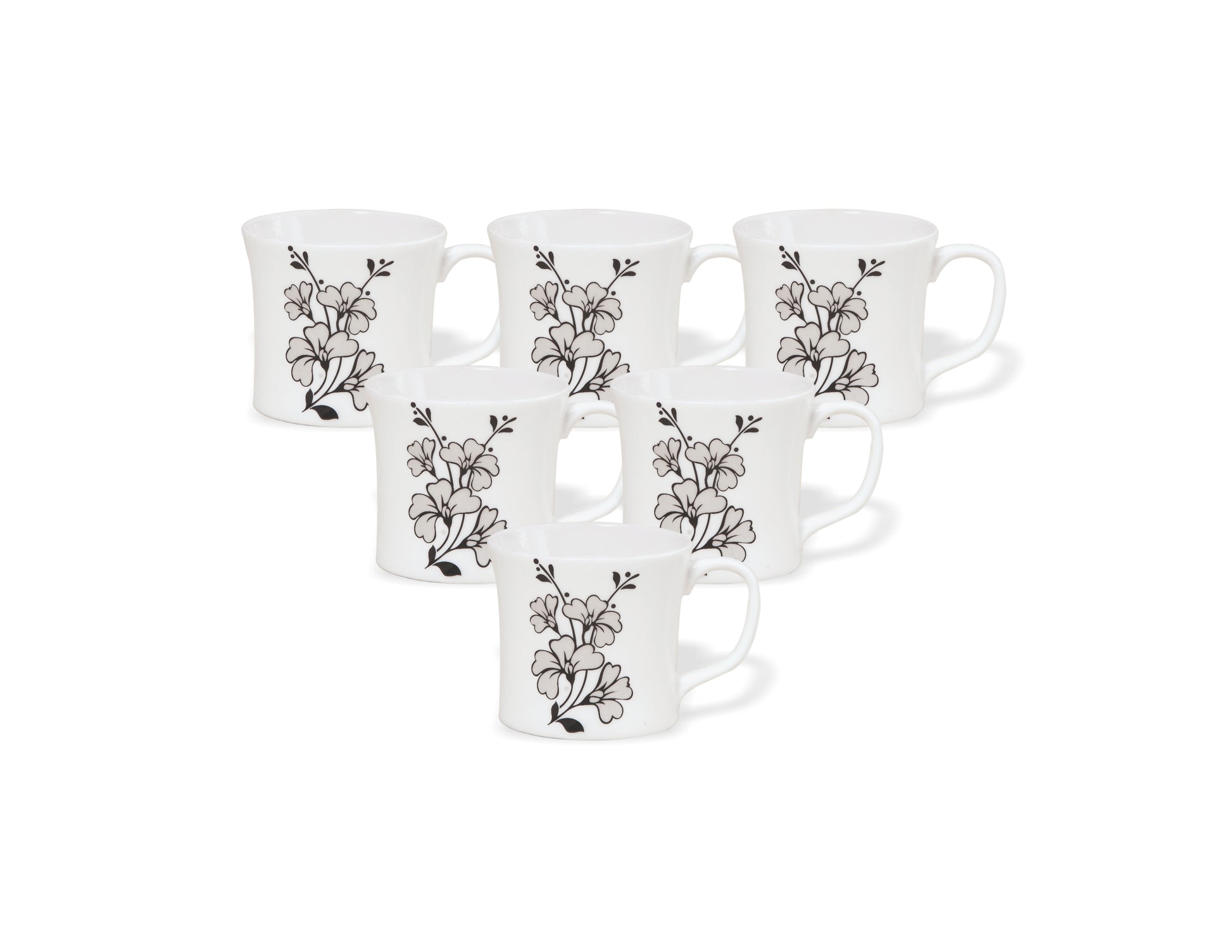 Liza Microwave Coffee & Tea Mugs, 140ml, Set of 6 (MW24) - Clay Craft India