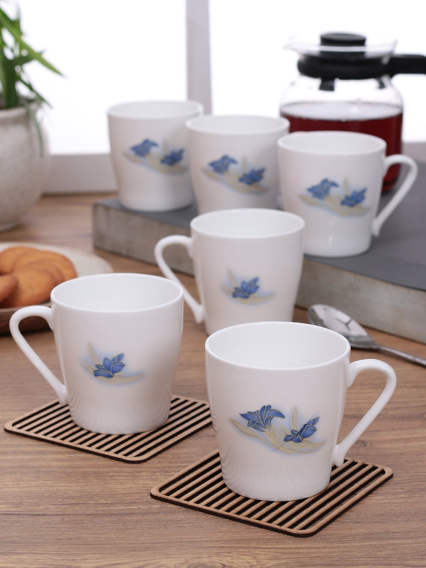 Master Microwave Coffee & Tea Mugs, 180ml, Set of 6 (037) - Clay Craft India