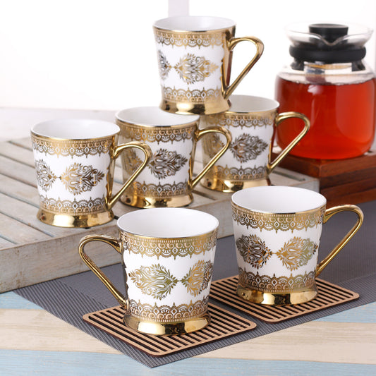 Peter Ebony Coffee & Tea Mugs, 150ml, Set of 6 (E604) - Clay Craft India