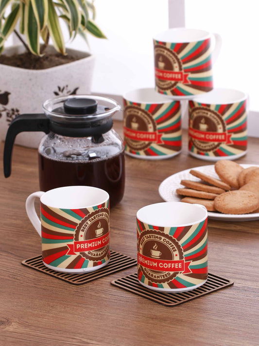 Stacko Hilton Coffee & Tea Mugs, Set of 6, 150ml (302)