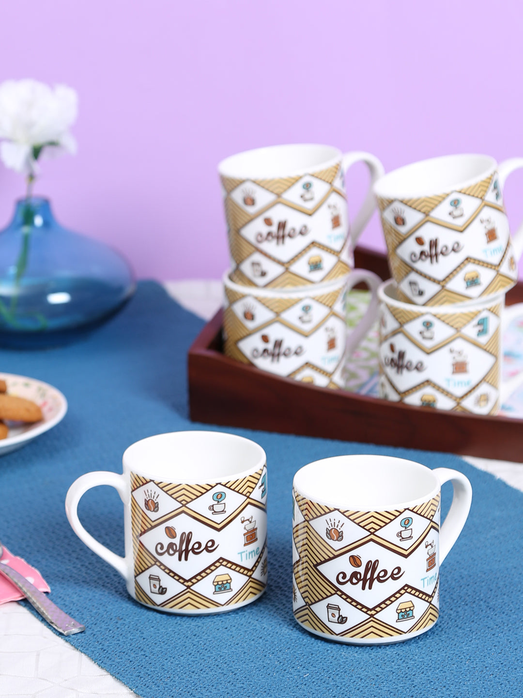 Stacko Hilton Coffee & Tea Mugs, Set of 6, 150ml (303)