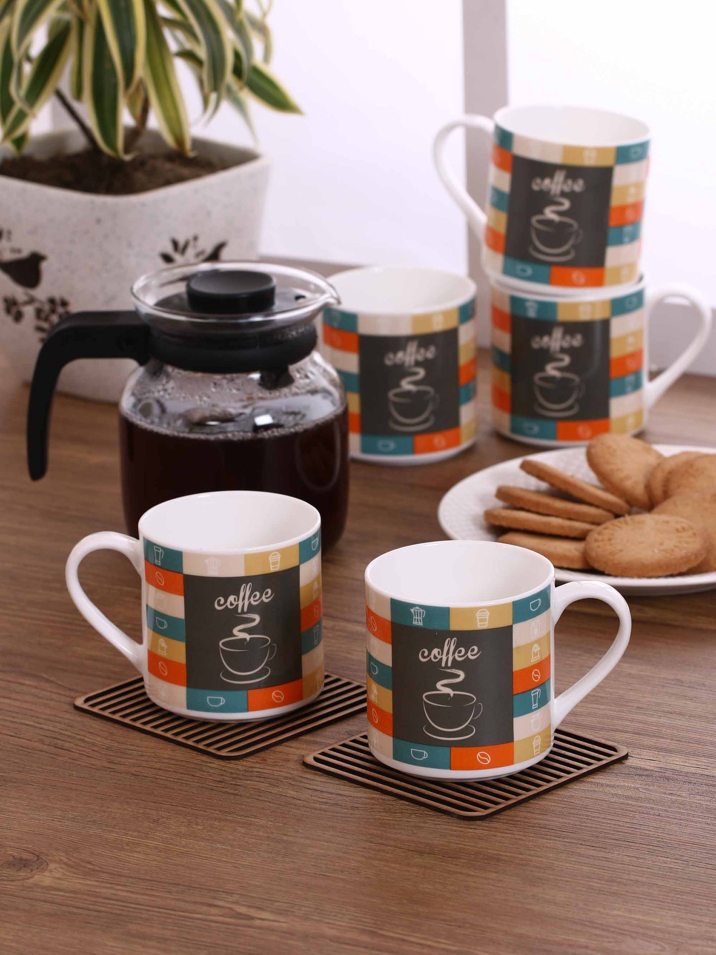 Stacko Hilton Coffee Mugs/ Tea Cups, Set of 6, 150ml (304)