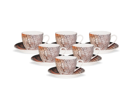 Cream Cup & Saucer, 170ml, Set of 12 (6 Cups + 6 Saucers) (N406)