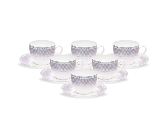 Cream Super Cup & Saucer, 170ml, Set of 12 (6 Cups + 6 Saucers) (S361)